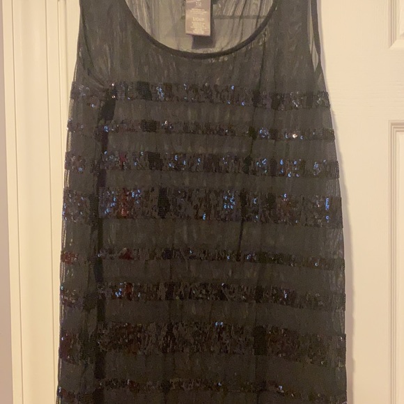 Vince Camuto Swim Dress Cover Up Sheer Striped Sequin Small - Picture 5 of 7